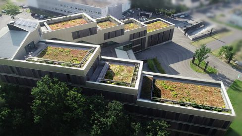 Vue aérienne par drone de l'ENSIBS Lorient- On y voit