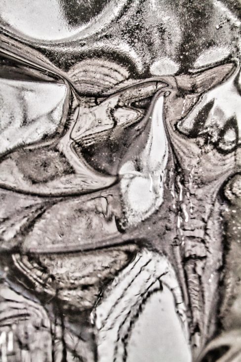 Une carrosserie de voiture nous joue des tours et laissent apparaître des formes qui semble être des animaux.