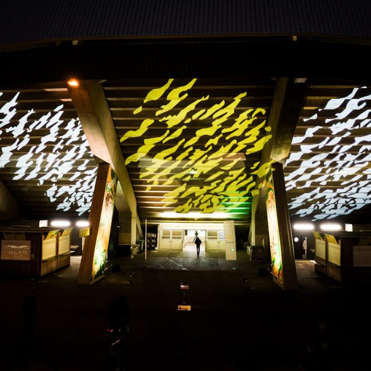Images lors de la cérémonie dédiée aux légendes du club au stade de la Beaujoire. Un homme seul s'apprête à rentrer dans ce temple du football, qui a fêté récemment ces 40 ans.