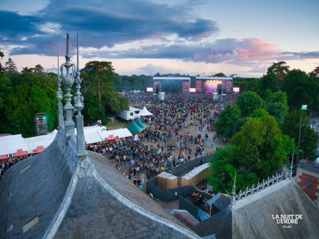 Vue aérienne depuis le "château" du festival La nuit de l'Erdre