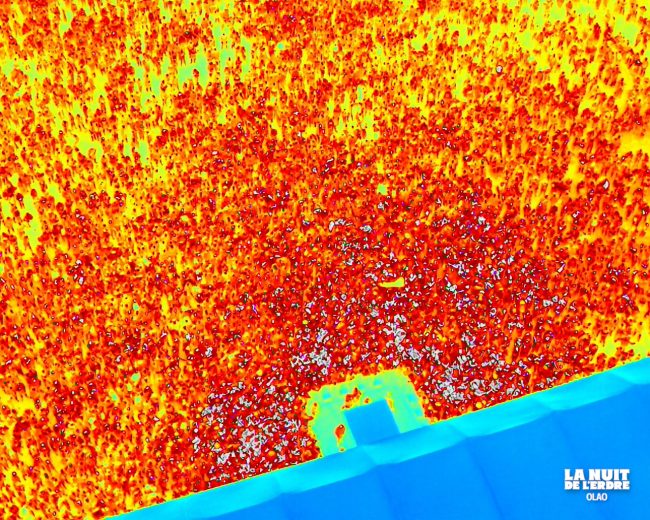 Un concert filmé à la caméra thermique et du ciel en plus. Photographie prise lors de la 25ème édition de La Nuit de L'Erdre