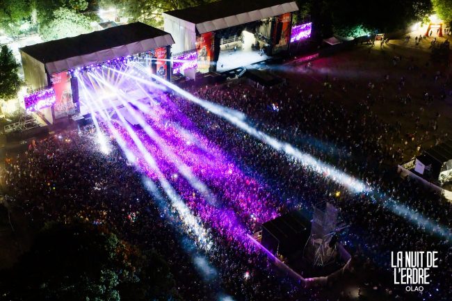 La Nuit de l'Erdre vue du ciel lors d'un des concerts pour l'édition 2026