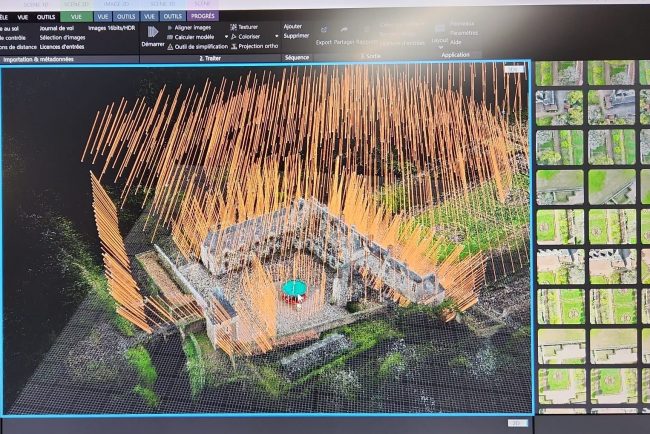 Photogrammétrie exemple Modélisation en 3D par drone d'un château