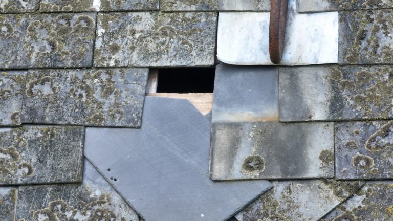 L'inspection par drone permet aujourd'hui de bien identifier et répertorier les défauts rencontrés dans des endroits inaccessibles comme ici une toiture de château.