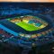 Le stade de la Beaujoire s'illumine avant une rencontre au sommet l'opposant au Paris Saint Germain et ses stars et quelques étoiles