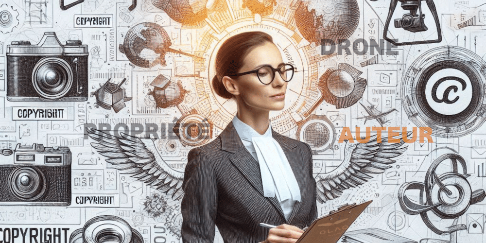 Juriste copyright article-Oct 24 Photo illustrant les droits d'auteur générée par IA