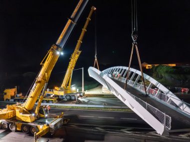 Pose de la passerelle à Bruz