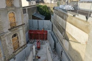 La structure béton du futur musée des Beaux Arts de Vannes est posée