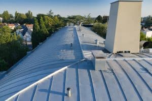 mise en valeur sous le soleil de Nantes d'une toiture zinc.