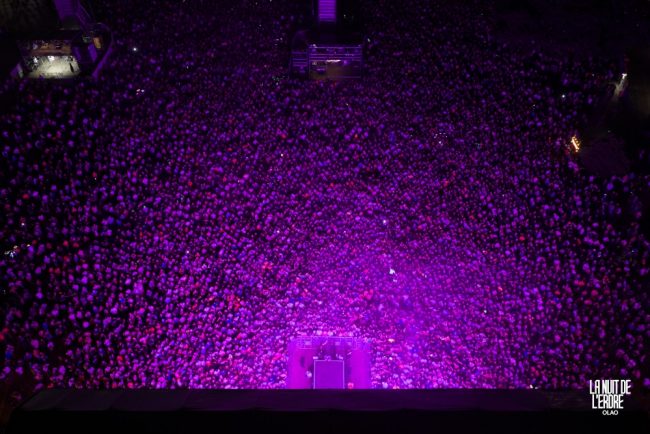 La Nuit de l'Erdre s'est teintée en "purple" cette année. Une dominante dans les jeux de lumière que nous avons vu par drone.