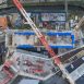 Chantier du château de l'Hermine à Vannes vu à la verticale par drone, image du film timelapse et drone du futur musée