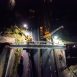 Pose de la passerelle de Ker Lann à Bruz au-dessus de la RD 177, image du film de chantier par drone