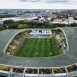Tifo BL99 de la Brigade Loire déployé dans le stade de la Beaujoire, vu par drone, image du film